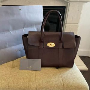 Authentic Mulberry Bayswater Grain - Large Oxblood